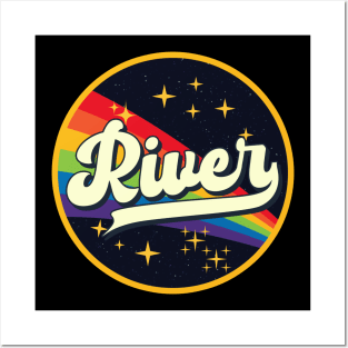 River // Rainbow In Space Vintage Style Posters and Art